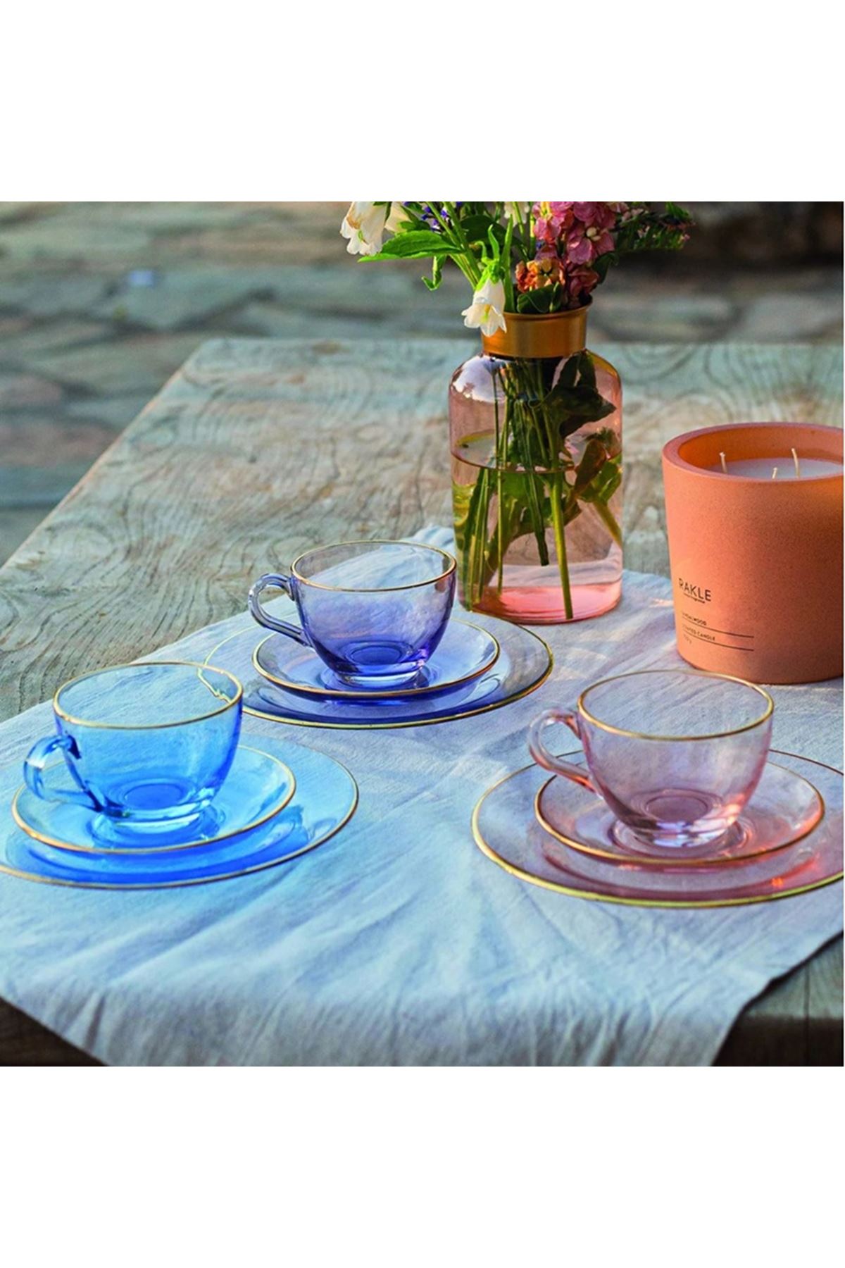 Paşabahçe 2 Kişilik Pembe Çay Fincanı 240cc