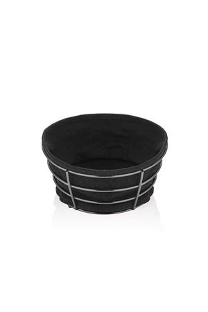 Antrasit Çelik Yuvarlak Ekmek Sepeti 18x8cm