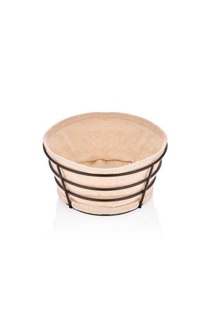 Siyah Çelik Yuvarlak Ekmek Sepeti 18x8cm