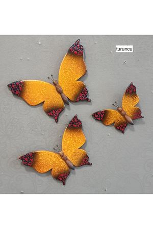 3 lü Turuncu Kelebek Seti