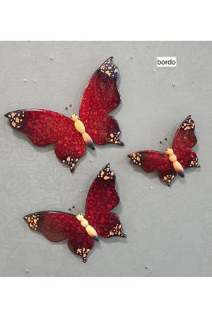 3 lü Bordo Kelebek Seti