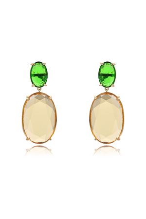 Zirkon Taşlı Altın Kaplama Sallanan Küpe