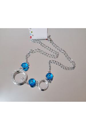 Gümüş Kaplama Nazar Kolye