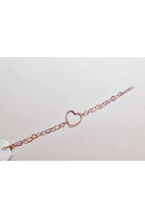 Rose Gold Kaplama Zirkon Taşlı Kalp Bileklik