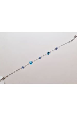 Gümüş Kaplama Taşlı Nazar Bileklik