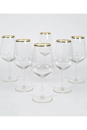 Ağız Yaldızlı 6 lı Ayaklı Su Bardağı 490cc