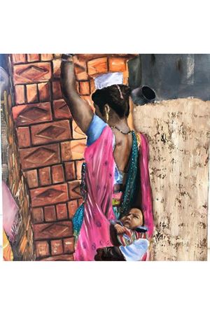 “ Kadın yükleri “ Tuval Üzerine Yağlı Boya Tablo Ölçü:50cmx70cm 