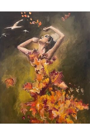 “Beden,ruhun elbisesidir “  Tuval Üzerine Yağlı Boya Tablo Ölçü:50cmx70cm  