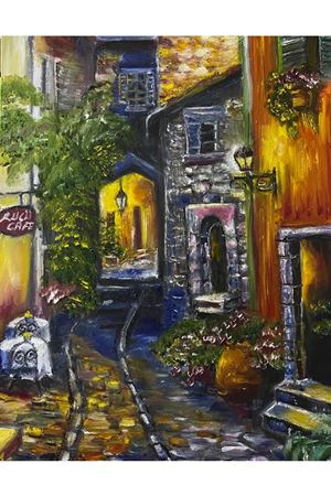 “Kıbrıs’ın taş evleri” Tuval Üzerine Yağlı Boya Tablo Ölçü:50cmx70cm  