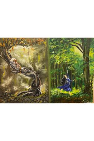 “Ölüm ve Diriliş” Tuval Üzerine Yağlı Boya Tablo Ölçü:50cmx70cm  