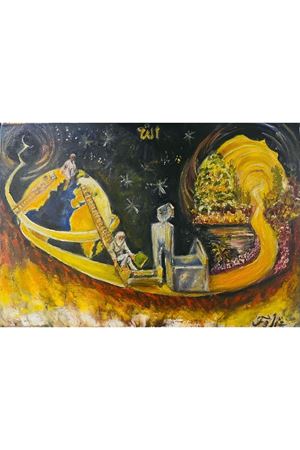 “İnsanın yolculuğu “ Tuval Üzerine Yağlı Boya Tablo Ölçü:50cmx70cm   