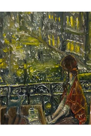 “Balkondaki kız ” Tuval Üzerine Yağlı Boya Tablo Ölçü:50cmx70cm 