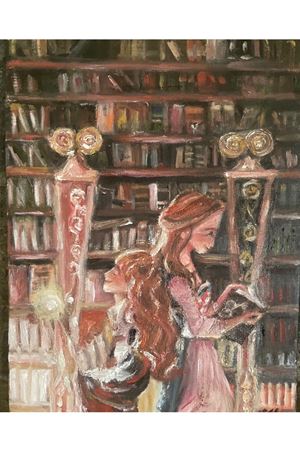 “İyi bir kitap,gerçek bir hazinedir “ Tuval Üzerine Yağlı Boya Tablo Ölçü:50cmx70cm