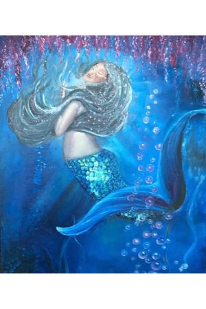 “Denizkızı” Tuval Üzerine Yağlı Boya Tablo Ölçü:50cmx70cm  