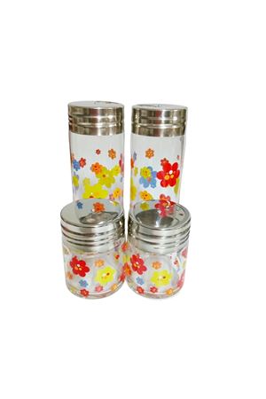 Paşabahçe 4 lü Desenli Baharatlık Seti