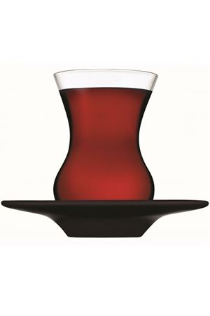 Paşabahçe Beykoz 12 Parça 6 Kişilik Siyah Tabaklı Çay Seti  135cc