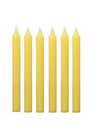 6 lI Şamdan Sarı Mum h.18cm Çap:1,5cm   