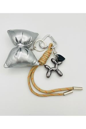  Gri Kahve Köpek Figürlü Çanta Aksesuarı Charmı