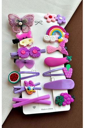 14 Parça Mor Çocuk Toka Seti