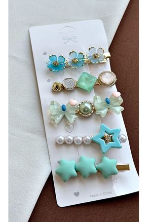 5 Parça Mavi Kenar Toka Seti