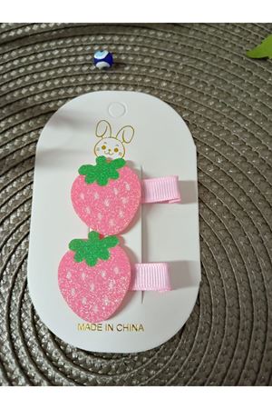 2 Parça Çilek Çocuk Pens Yan Toka Seti