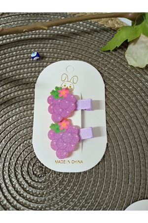 2 Parça Üzüm Çocuk Pens Yan Toka Seti