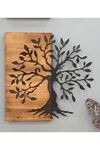 Metal Ahşap Hayat Ağacı Duvar Süsü 58x58cm