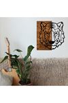 Metal Ahşap Kaplan Kafası Duvar Süsü 56x58cm