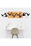 Metal Ahşap Birds Duvar Süsü 111x25cm
