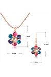 2 Parça Rose Gold Kaplama Zirkon Taşlı Kolye Küpe Seti