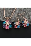 2 Parça Rose Gold Kaplama Zirkon Taşlı Kolye Küpe Seti