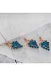 2 Parça Rose Gold Kaplama Zirkon Taşlı Kolye Küpe Seti