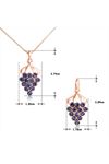 2 Parça Rose Gold Kaplama Zirkon Taşlı Kolye Küpe Seti