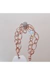 Çift Zincirli Rose Gold Kaplama Zirkon Taşlı Bileklik