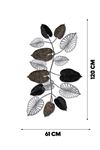 Metal Siyah Gümüş Ev Ofis Duvar Süsü 120x61cm