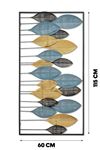 Metal Siyah Gold Mavi Ev Ofis Duvar Süsü 115x60cm