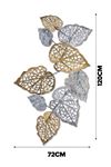 Metal Gold Gümüş Ev Ofis Duvar Süsü 120x72cm