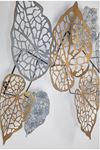 Metal Gold Gümüş Ev Ofis Duvar Süsü 120x72cm