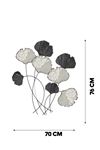 Metal Gri Siyah Ev Ofis Duvar Süsü 76x70cm