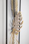 Metal Yaprak Siyah Gri Gold Ofis Ev Duvar Süsü 32x90cm