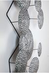 Metal Gümüş Rengi Ev Ofis Duvar Süsü 43x112cm