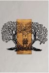 Metal Ahşap Salıncakta Çift Duvar Süsü 76x58cm