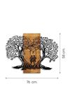 Metal Ahşap Salıncakta Çift Duvar Süsü 76x58cm