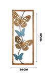 Metal Kelebek Dore Mavi Ev Ofis Duvar Süsü 32x90cm