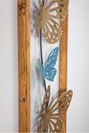 Metal Kelebek Dore Mavi Ev Ofis Duvar Süsü 32x90cm