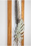 Metal Çiçek Dore Yeşil Ev Ofis Duvar Süsü 32x90cm
