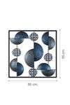 Metal Mavi Ev Ofis Otel Duvar Süsü 55x55cm