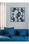 Metal Mavi Ev Ofis Otel Duvar Süsü 55x55cm