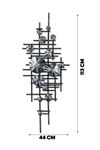 Metal Siyah Gümüş Ev Ofis Otel Duvar Süsü 44x113cm