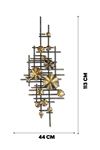 Metal Siyah Gold Ev Ofis Otel Duvar Süsü 44x113cm